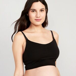 Old Navy Nursing Black Adjustable-Strap Crop Cami Top